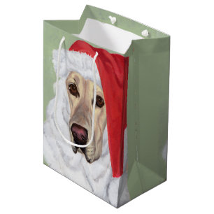 Santa Yellow Labrador Puppy Gift Bag