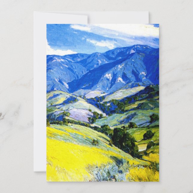“Santa Ynes Mountains” by Carl Oscar Borg Thank You Card (Front)
