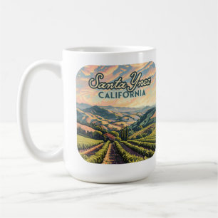 Santa Ynez California Vineyard Winery Retro Coffee Mug