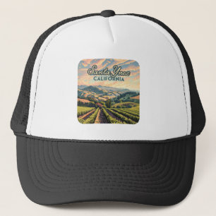 Santa Ynez California Vineyard Winery Retro Trucker Hat
