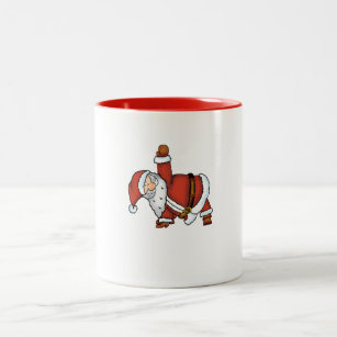 Santa Yoga - Christmas Design with a Yoga Santa Two-Tone Coffee Mug