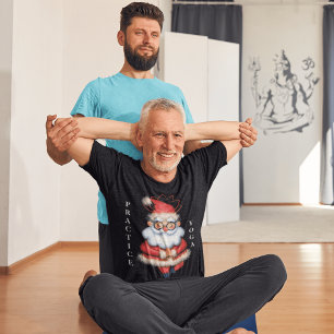 Santa Yoga Pose Holiday Spirit Meets Relaxation  T-Shirt
