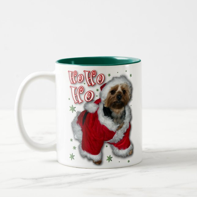 Santa Yorkie Coffee Mug (Left)