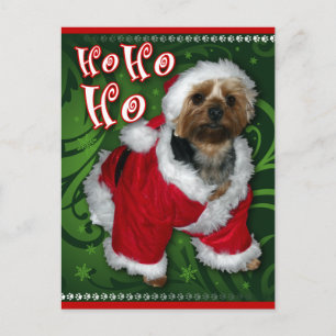 Santa Yorkie Postcard