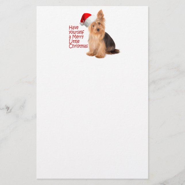 Santa Yorkie Stationary Stationery (Front)