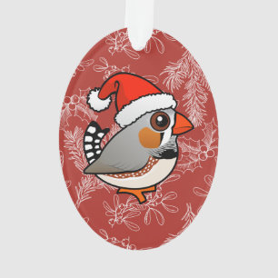Santa Zebra Finch Ornament
