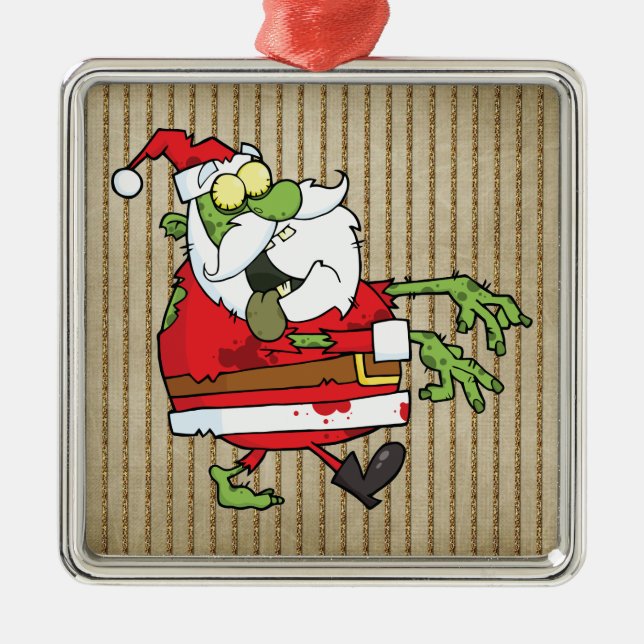 Santa Zombie Metal Tree Decoration (Front)