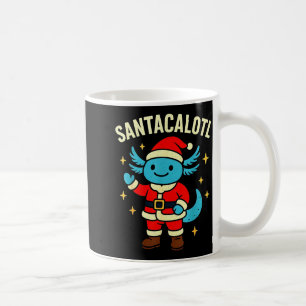 Santacalotl Santa Claus Cute Blue Axolotl New Year Coffee Mug
