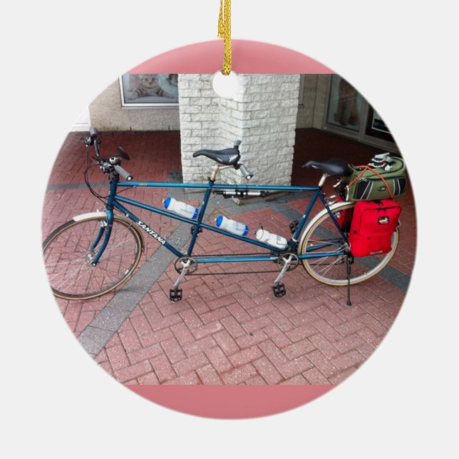 Santana Tantem Bicycle Ceramic Tree Decoration (Back)