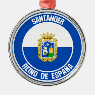 Santander Round Emblem Metal Tree Decoration