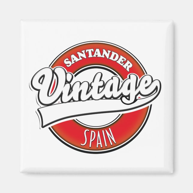 Santander Spain vintage style logo Magnet (Front)