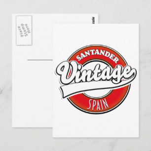 Santander Spain vintage style logo Postcard