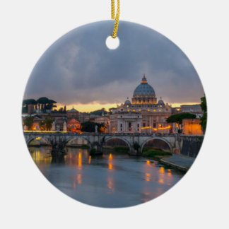 Sant'Angelo bridge Saint Peter Basilica Rome Italy Ceramic Tree Decoration