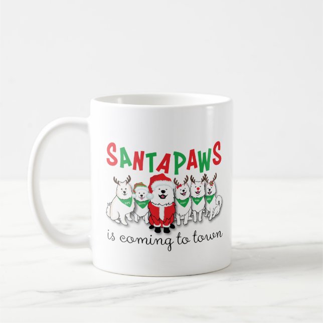Santapaws is coming to town coffee mug (Left)