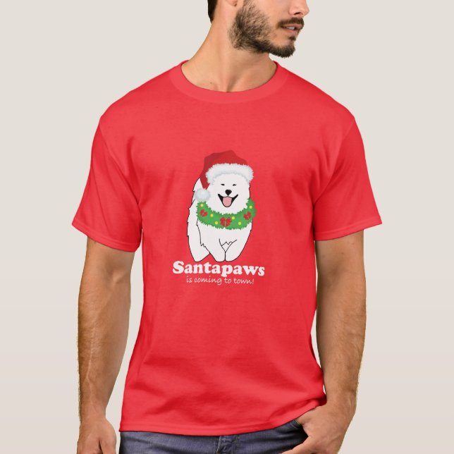 Santapaws is coming to town RED T-Shirt (Front)