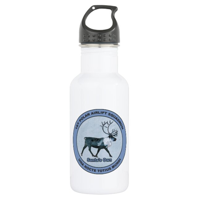 Santa's 1st Polar Airlift Sqdn - Subdued 532 Ml Water Bottle (Front)