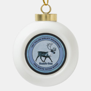 Santa's 1st Polar Airlift Sqdn - Subdued Ceramic Ball Christmas Ornament