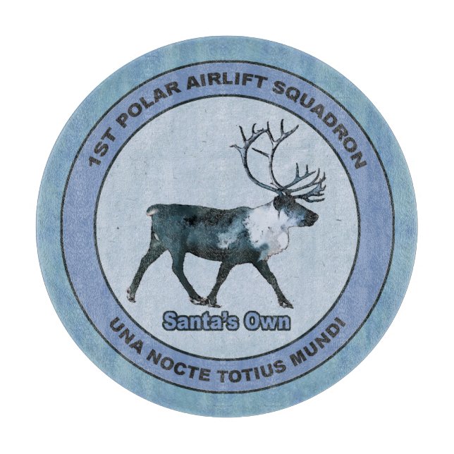 Santa's 1st Polar Airlift Sqdn - Subdued Cutting Board (Front)