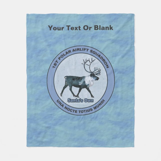Santa's 1st Polar Airlift Sqdn - Subdued Fleece Blanket (Front)