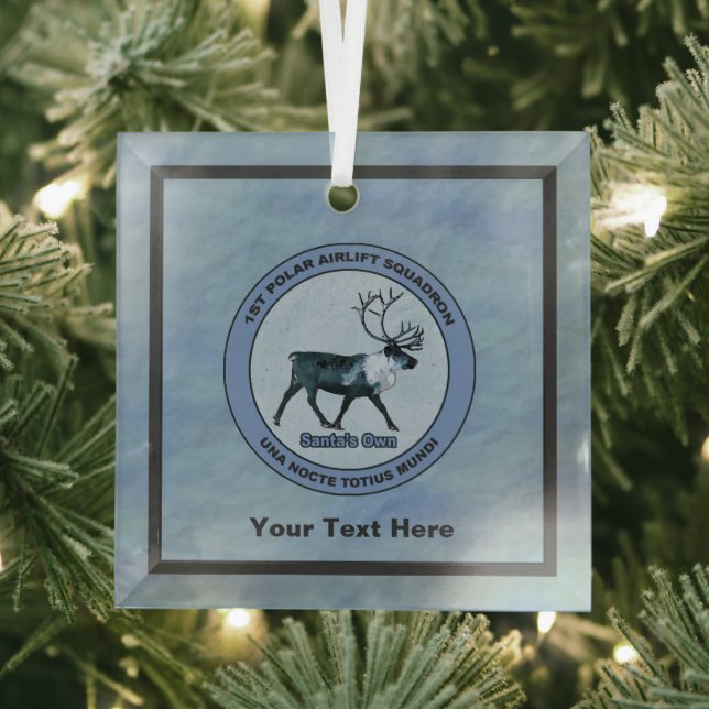 Santa's 1st Polar Airlift Sqdn - Subdued Glass Tree Decoration (Insitu)