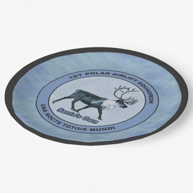 Santa's 1st Polar Airlift Sqdn - Subdued Paper Plate (Angled)
