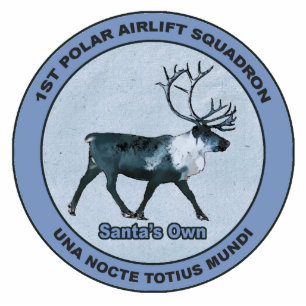Santa's 1st Polar Airlift Sqdn - Subdued Photo Sculpture Magnet