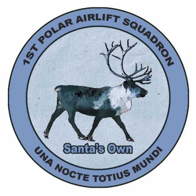 Santa's 1st Polar Airlift Sqdn - Subdued Photo Sculpture Magnet (Front)