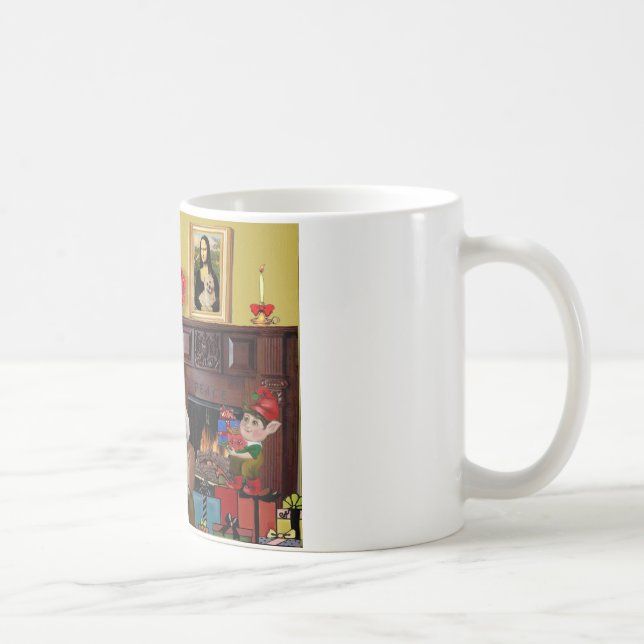 Santa's 2 Cairn Terriers Coffee Mug (Right)