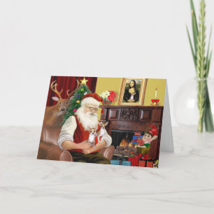 Santa's 2 Chihuahuas Holiday Card