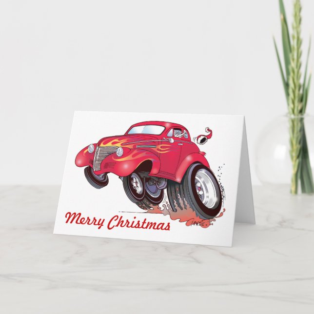 Santa's 39 Chevy, Christmas card (Front)