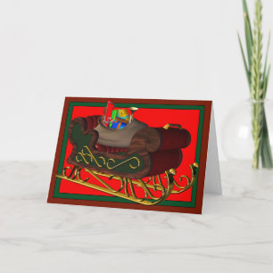 Santa's 3D Sleigh - Christmas Card