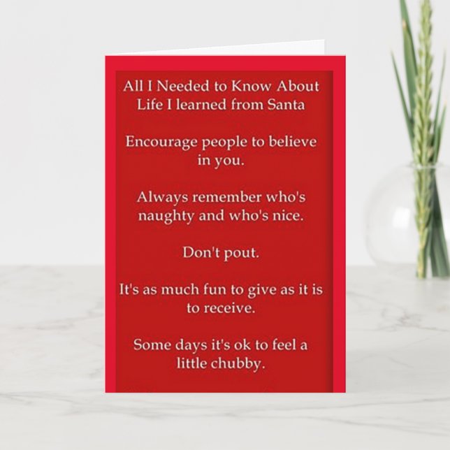 SANTA'S ADULT ADVICE AND MY LOVE AT CHRISTMAS HOLI HOLIDAY CARD (Front)