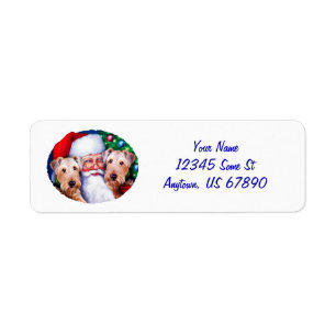 Santa's Airedale Terriers at Christmas Labels