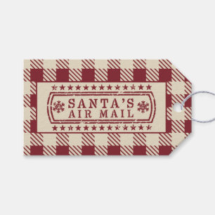 Santa's Airmail Red Classic Postmark Gift Tags