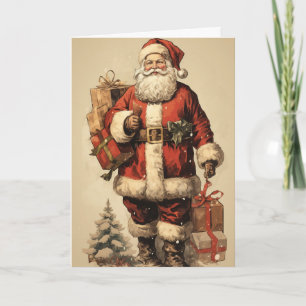 Santa's Arrival Vintage Christmas Greeting Card