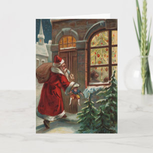 Santa's at the Door Greeting Card