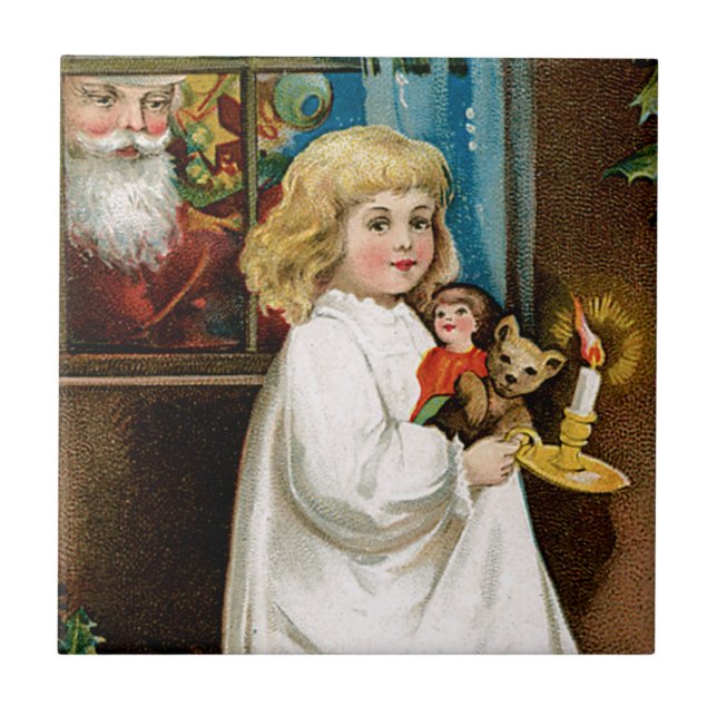 Santa's at the Window Tile (Front)