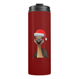 Santa's Aussie Helper - Cute Christmas Emu Thermal Tumbler