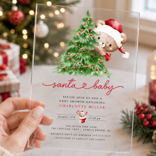 Santa's Baby Shower Acrylic Invitations