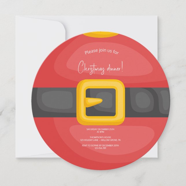 Santa's belly christmas  invitation (Front)