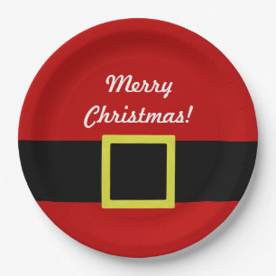 Santa's Belt   Christmas Holiday   Personalised Paper Plate