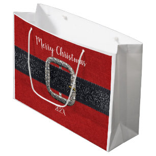 Santa's Belt Merry Christmas Large Gift Bag