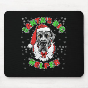 Santa's Big Helper Great Dane Dog Lover Christmas  Mouse Mat