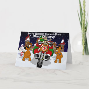 Santa's Biker Helper Bubba Claus Holiday Card