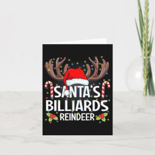 Santa's Billiards Reindeer Christmas Pajama Card