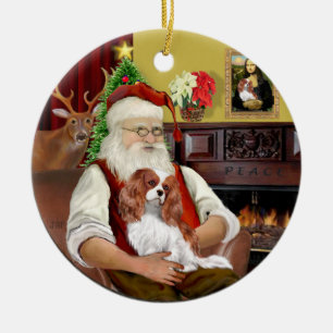 Santa's Blenheim Cavalier Ceramic Tree Decoration