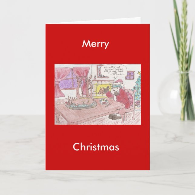 Santas blind taste test holiday card (Front)