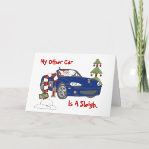 Santa's Blue Sleigh Holiday Card