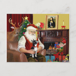 Santa's Boston Terrier Holiday Postcard