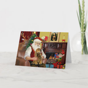 Santa's Brown Cocker Spaniel Holiday Card